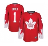 Adidas Toronto Maple Leafs #1 Johnny Bower Premier Red Alternate NHL Jersey