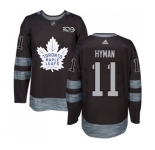 Adidas Toronto Maple Leafs #11 Zach Hyman Authentic Black 1917-2017 100th Anniversary NHL Jersey