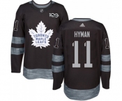 Adidas Toronto Maple Leafs #11 Zach Hyman Authentic Black 1917-2017 100th Anniversary NHL Jersey