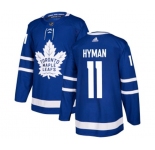 Adidas Toronto Maple Leafs #11 Zach Hyman Premier Royal Blue Home NHL Jersey