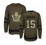 Adidas Toronto Maple Leafs #15 Matt Martin Authentic Green Salute to Service NHL Jersey