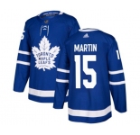 Adidas Toronto Maple Leafs #15 Matt Martin Authentic Royal Blue Home NHL Jersey