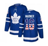 Adidas Toronto Maple Leafs #16 Mitchell Marner Authentic Royal Blue USA Flag Fashion NHL Jersey