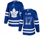 Adidas Toronto Maple Leafs #17 Wendel Clark Authentic Blue Drift Fashion NHL Jersey