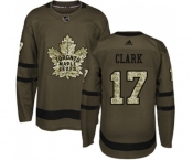 Adidas Toronto Maple Leafs #17 Wendel Clark Authentic Green Salute to Service NHL Jersey