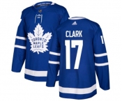 Adidas Toronto Maple Leafs #17 Wendel Clark Authentic Royal Blue Home NHL Jersey