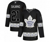 Adidas Toronto Maple Leafs #21 Borje Salming Authentic Black Team Logo Fashion NHL Jersey