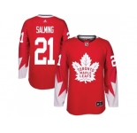 Adidas Toronto Maple Leafs #21 Borje Salming Red Team Canada Authentic Stitched NHL Jersey