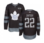 Adidas Toronto Maple Leafs #22 Nikita Zaitsev Authentic Black 1917-2017 100th Anniversary NHL Jersey