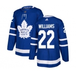Adidas Toronto Maple Leafs #22 Tiger Williams Authentic Royal Blue Home NHL Jersey