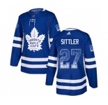Adidas Toronto Maple Leafs #27 Darryl Sittler Authentic Blue Drift Fashion NHL Jersey