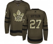 Adidas Toronto Maple Leafs #27 Darryl Sittler Authentic Green Salute to Service NHL Jersey