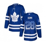Adidas Toronto Maple Leafs #28 Tie Domi Authentic Blue Drift Fashion NHL Jersey