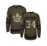 Adidas Toronto Maple Leafs #34 Auston Matthews Green Salute to Service Stitched NHL Jersey