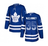 Adidas Toronto Maple Leafs #35 Curtis McElhinney Authentic Blue Drift Fashion NHL Jersey