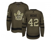 Adidas Toronto Maple Leafs #42 Tyler Bozak Green Salute to Service Stitched NHL Jersey