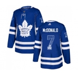 Adidas Toronto Maple Leafs #7 Lanny McDonald Authentic Blue Drift Fashion NHL Jersey