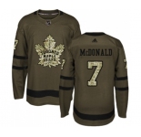 Adidas Toronto Maple Leafs #7 Lanny McDonald Authentic Green Salute to Service NHL Jersey