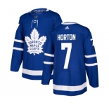 Adidas Toronto Maple Leafs #7 Tim Horton Authentic Royal Blue Home NHL Jersey