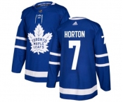 Adidas Toronto Maple Leafs #7 Tim Horton Authentic Royal Blue Home NHL Jersey