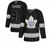 Adidas Toronto Maple Leafs #91 John Tavares Authentic Black Team Logo Fashion NHL Jersey