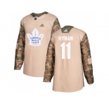 Men Adidas Toronto Maple Leafs #11 Zach Hyman Camo Authentic 2017 Veterans Day Stitched NHL Jersey
