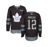 Men Adidas Toronto Maple Leafs #12 Patrick Marleau Black 1917-2017 100th Anniversary Stitched NHL Jersey