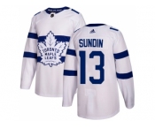 Men Adidas Toronto Maple Leafs #13 Mats Sundin White Authentic 2018 Stadium Series Stitched NHL Jersey