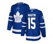 Men Adidas Toronto Maple Leafs #15 Matt Martin Blue Home Authentic Stitched NHL Jersey