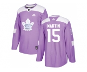 Men Adidas Toronto Maple Leafs #15 Matt Martin Purple Authentic Fights Cancer Stitched NHL Jersey