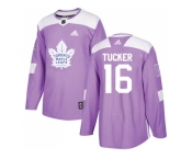 Men Adidas Toronto Maple Leafs #16 Darcy Tucker Purple Authentic Fights Cancer Stitched NHL Jersey