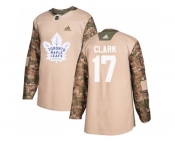 Men Adidas Toronto Maple Leafs #17 Wendel Clark Camo Authentic 2017 Veterans Day Stitched NHL Jersey