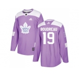 Men Adidas Toronto Maple Leafs #19 Bruce Boudreau Purple Authentic Fights Cancer Stitched NHL Jersey