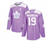 Men Adidas Toronto Maple Leafs #19 Bruce Boudreau Purple Authentic Fights Cancer Stitched NHL Jersey