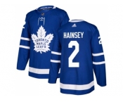 Men Adidas Toronto Maple Leafs #2 Ron Hainsey Blue Home Authentic Stitched NHL Jersey