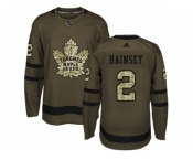 Men Adidas Toronto Maple Leafs #2 Ron Hainsey Green Salute to Service Stitched NHL Jersey