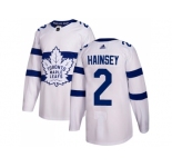 Men Adidas Toronto Maple Leafs #2 Ron Hainsey White Authentic 2018 Stadium Series Stitched NHL Jersey