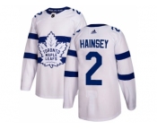 Men Adidas Toronto Maple Leafs #2 Ron Hainsey White Authentic 2018 Stadium Series Stitched NHL Jersey