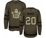 Men Adidas Toronto Maple Leafs #20 Dominic Moore Authentic Green Salute to Service NHL Jersey