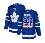 Men Adidas Toronto Maple Leafs #20 Dominic Moore Authentic Royal Blue USA Flag Fashion NHL Jersey