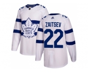 Men Adidas Toronto Maple Leafs #22 Nikita Zaitsev White Authentic 2018 Stadium Series Stitched NHL Jersey