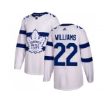 Men Adidas Toronto Maple Leafs #22 Tiger Williams White Authentic 2018 Stadium Series Stitched NHL Jersey