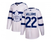 Men Adidas Toronto Maple Leafs #22 Tiger Williams White Authentic 2018 Stadium Series Stitched NHL Jersey