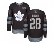 Men Adidas Toronto Maple Leafs #28 Connor Brown Black 1917-2017 100th Anniversary Stitched NHL Jersey