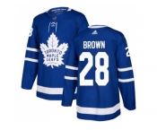 Men Adidas Toronto Maple Leafs #28 Connor Brown Blue Home Authentic Stitched NHL Jersey