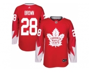 Men Adidas Toronto Maple Leafs #28 Connor Brown Red Team Canada Authentic Stitched NHL Jersey