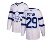 Men Adidas Toronto Maple Leafs #29 Felix Potvin White Authentic 2018 Stadium Series Stitched NHL Jersey