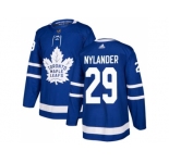 Men Adidas Toronto Maple Leafs #29 William Nylander Blue Home Authentic Stitched NHL Jersey