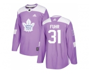 Men Adidas Toronto Maple Leafs #31 Grant Fuhr Purple Authentic Fights Cancer Stitched NHL Jersey