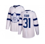 Men Adidas Toronto Maple Leafs #31 Grant Fuhr White Authentic 2018 Stadium Series Stitched NHL Jersey